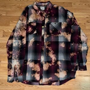 COPY - Jeanius Tye Dye block print button down shirt in 5XL